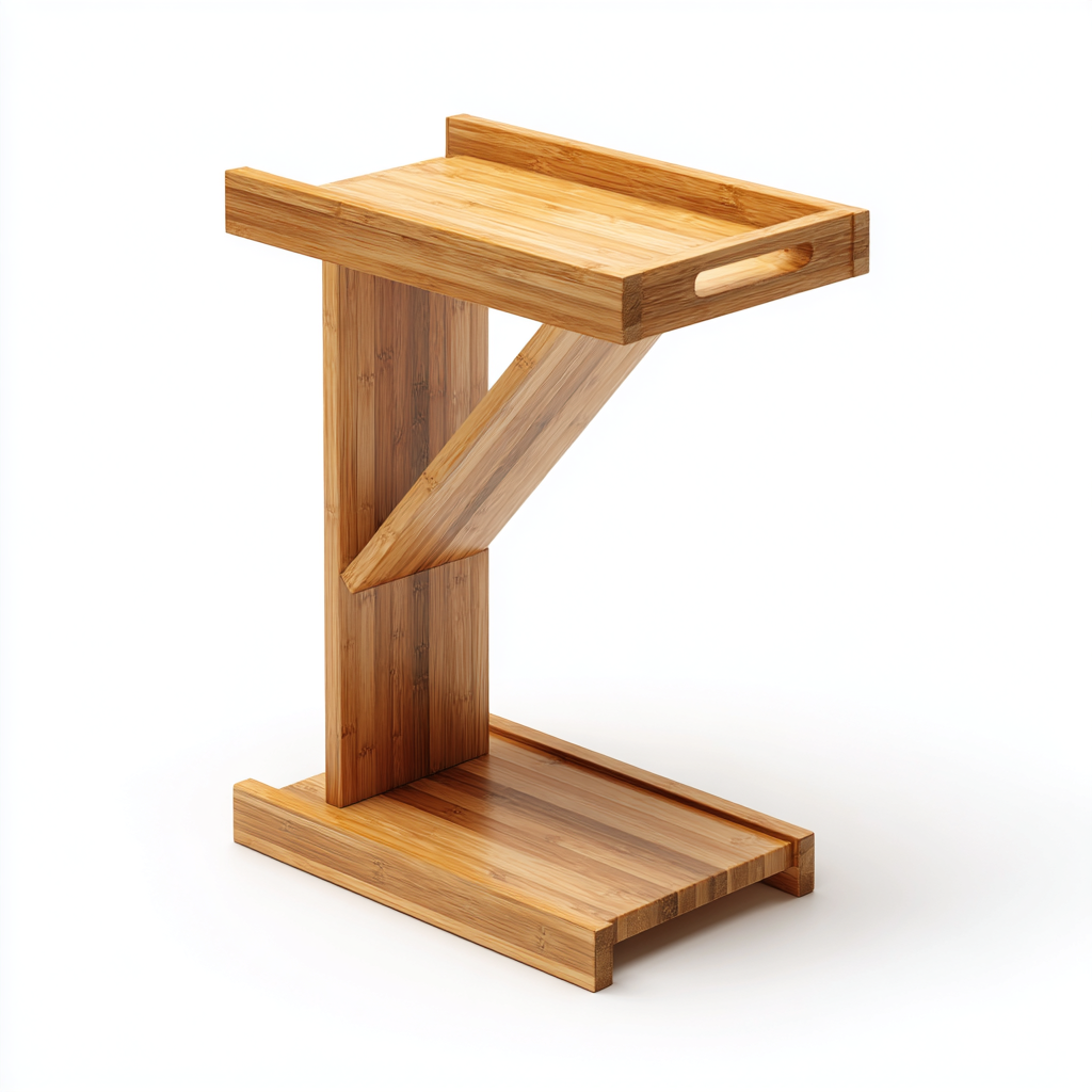 Ronava Bamboo Bathtub Side Table - Freestanding