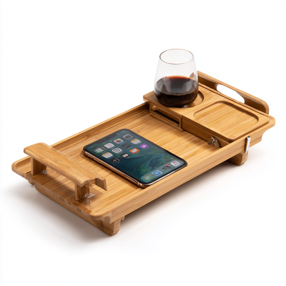 Ronava Luxury Expandable Bamboo Bathtub Caddy Tray